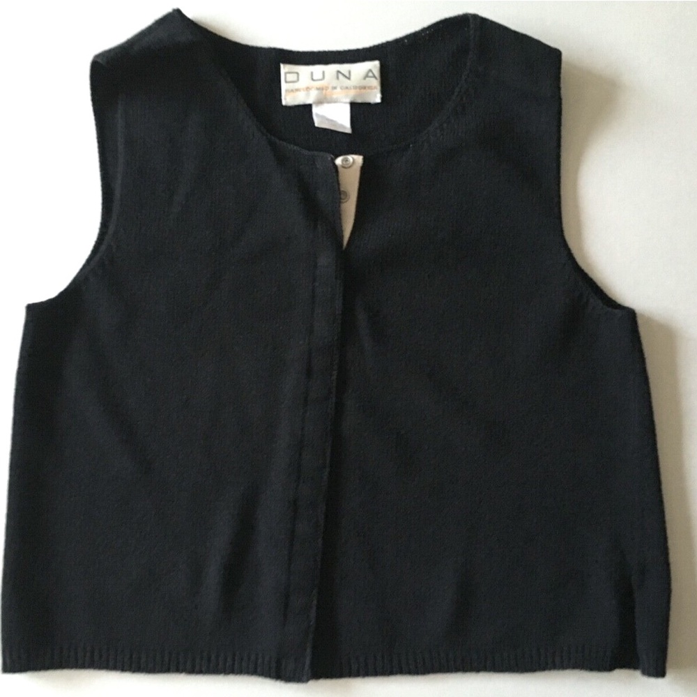 Duna Handloomed California Black Sleeveless Top Size M